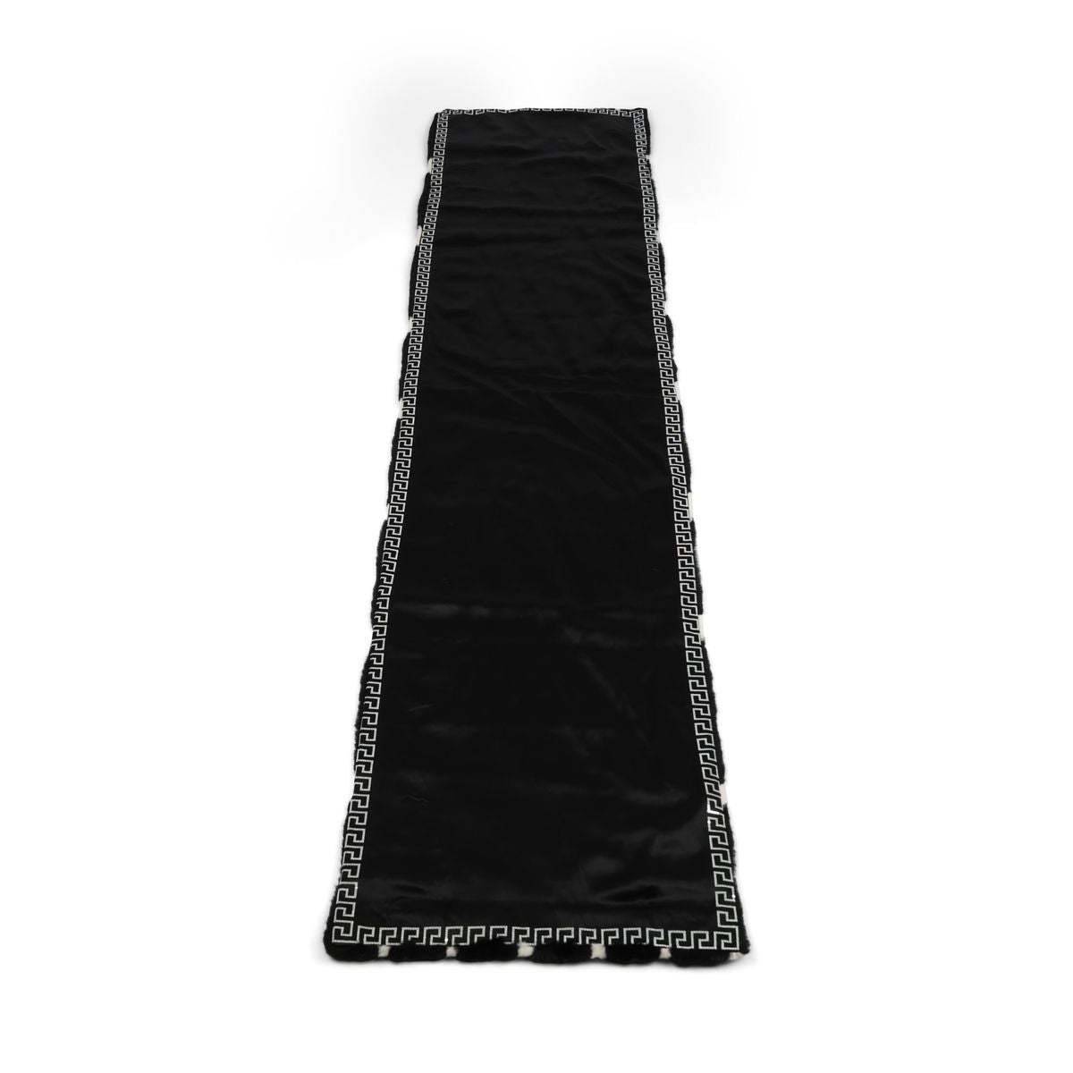 Minkpläd | Kashmirbaksida | Svart/Vit | 50x220 cm Svart / Vit