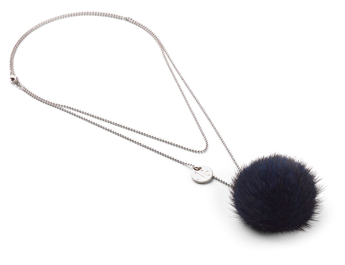 Pom Pom Halsband Navy
