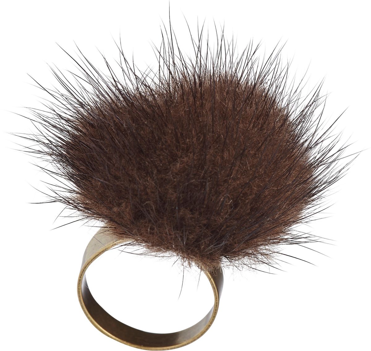 Pom Pom Ring Brun