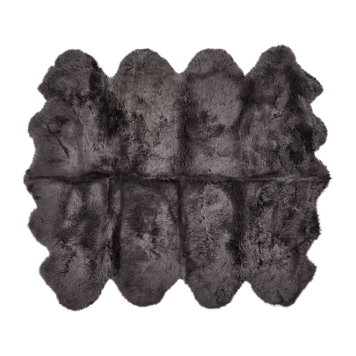 Fårskinnsmatta | Lång lugg | Nya Zealand | 180x214 cm Mörkgrå