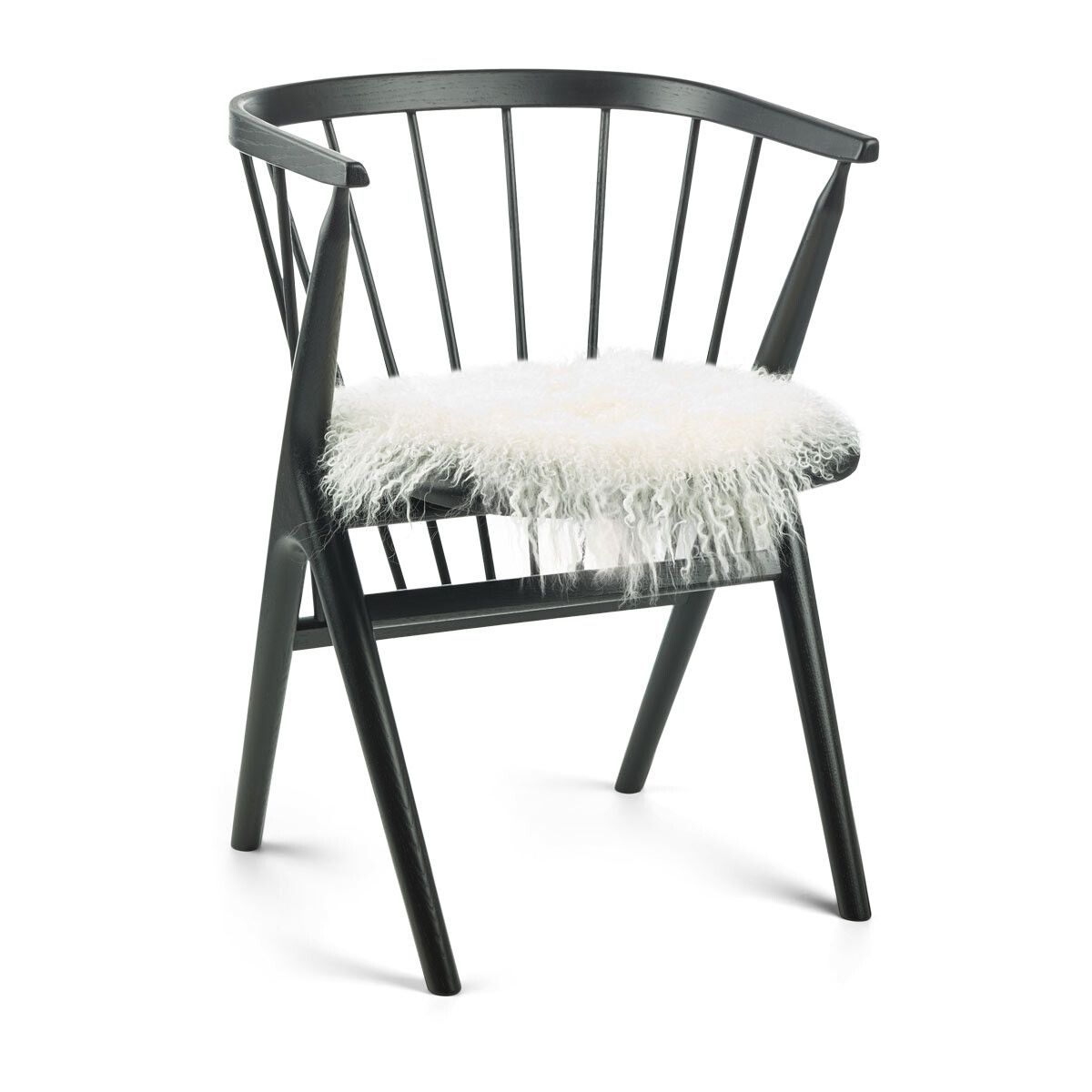 Stolsdyna | Lockig | Tibet | Ø38 cm Vit