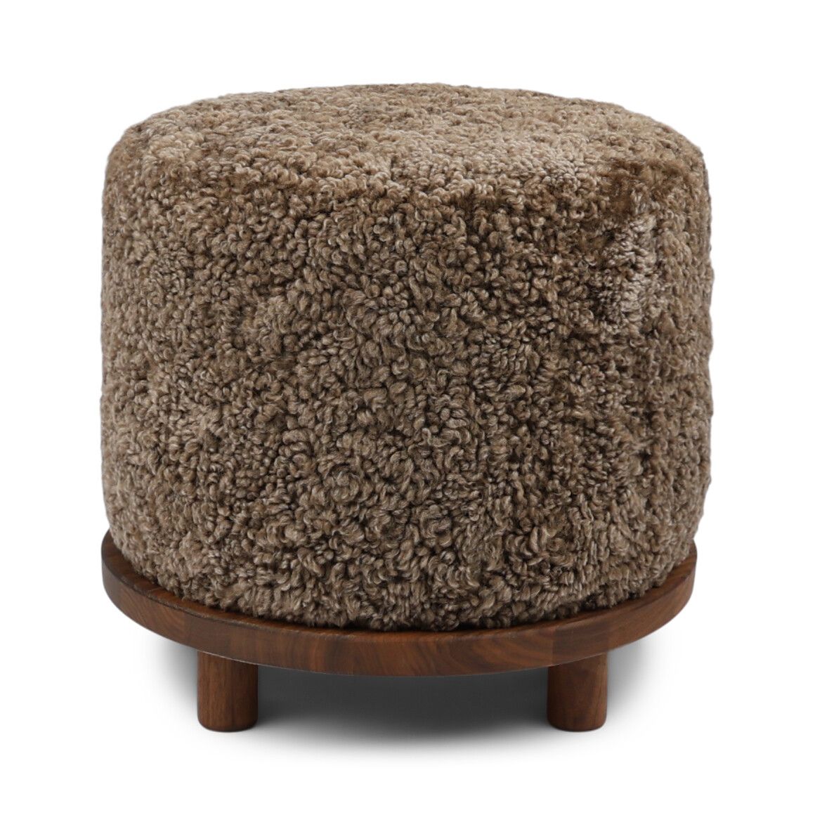 Simon pouf | Kort lugg | D46xH42 cm Ljusbrun
