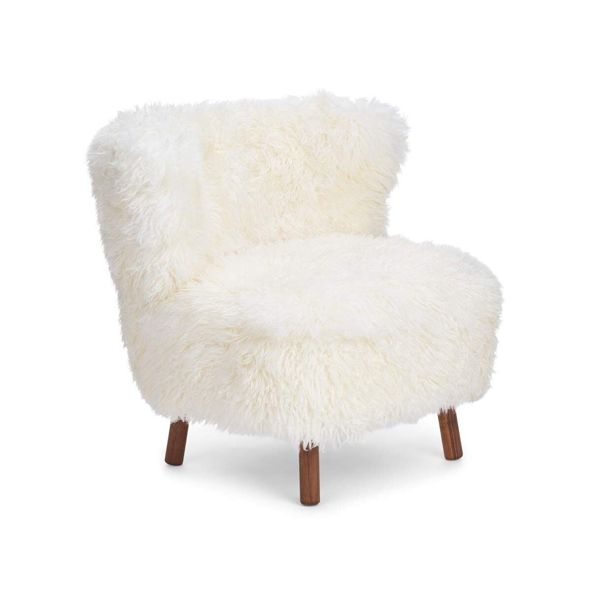 Emil Lounge Chair | Lång ull Snövit