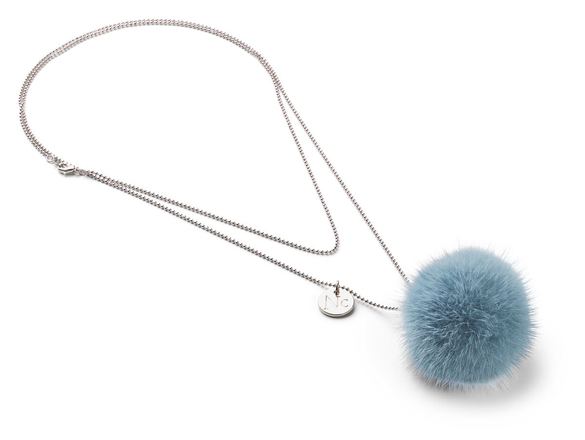 Pom Pom Halsband Ljus himmelsblå