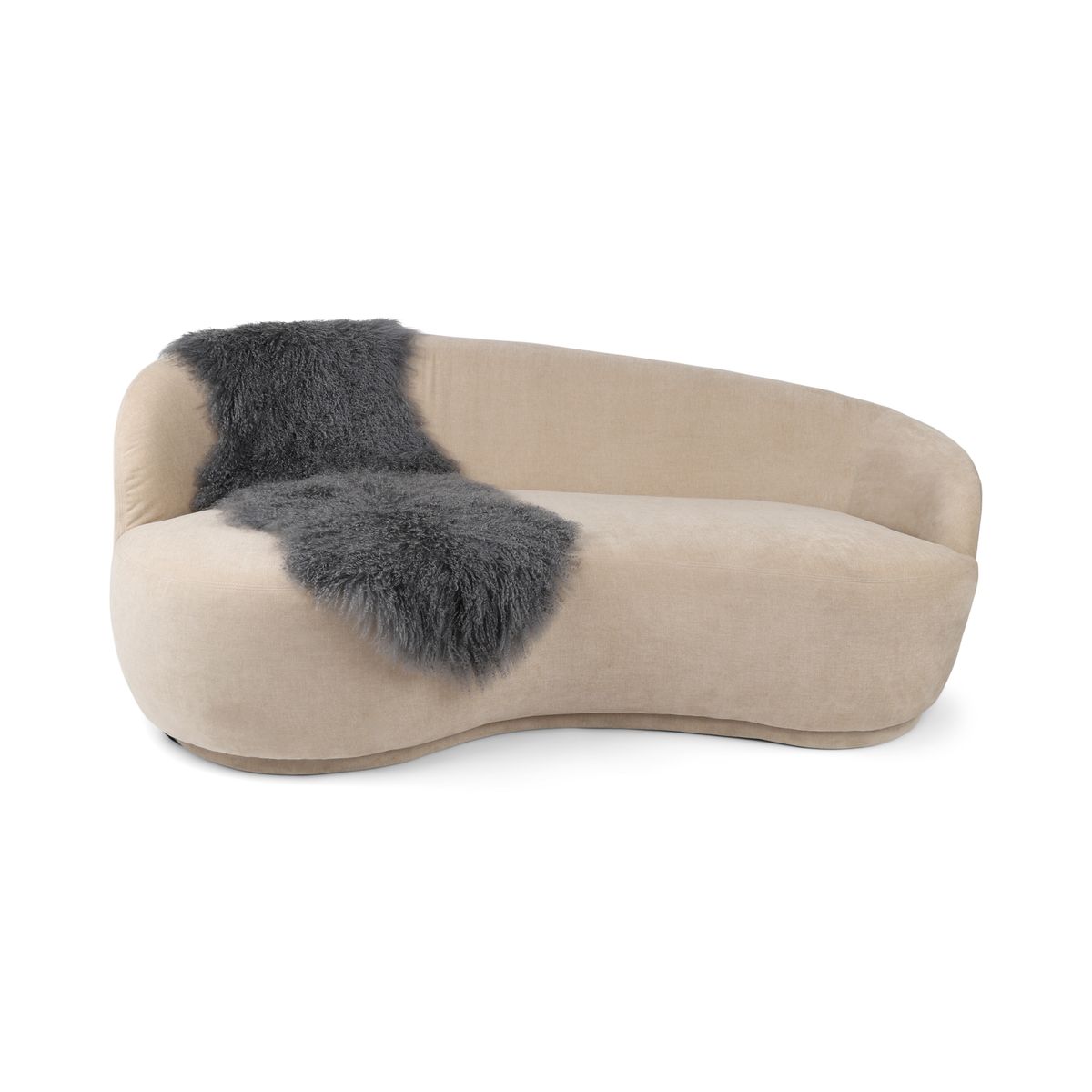 Dubbelt Fårskinn | Tibet | 150x55 cm Mörkgrå