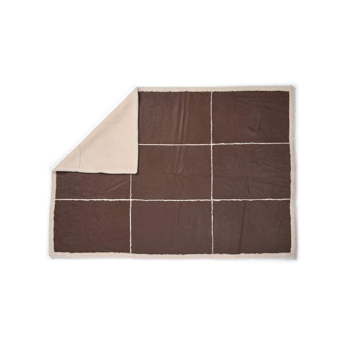 Addison Kort Lugg Fårskinn Pläd 140x200 cm Choco/Beige