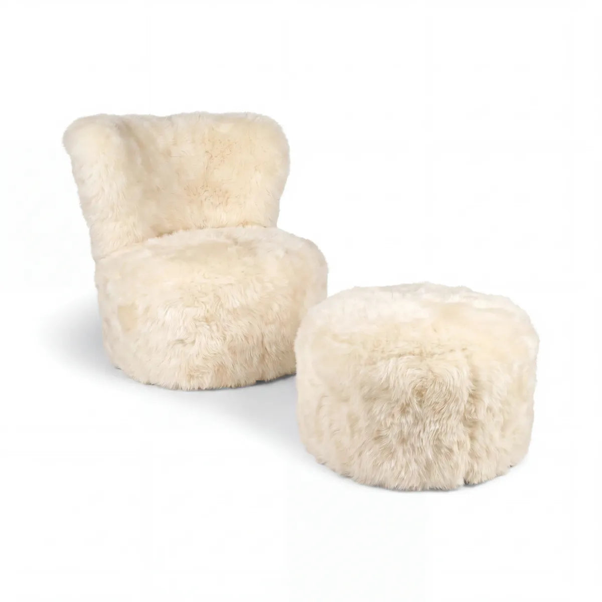 Skandi Footrest | Lång lugg Fårskinn | Nya Zeeland Beige