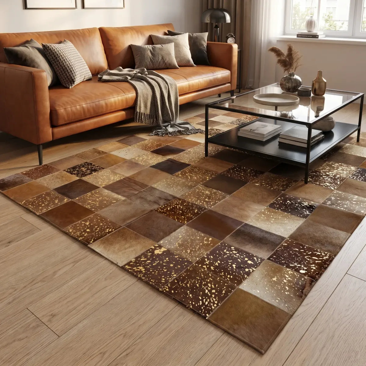 Kohudsmatta i design | Brasilien | 200x200 cm