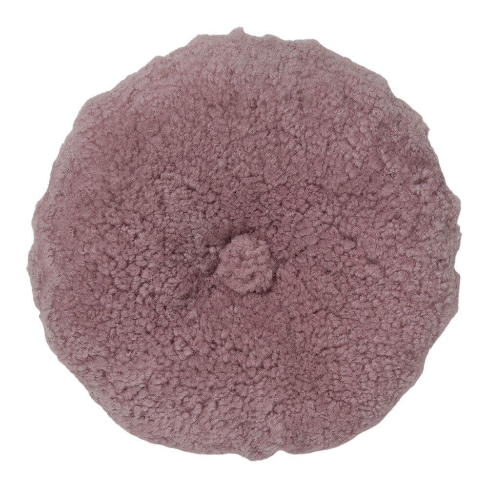 Fårskinnskudde | Kort lugg | Nya Zeeland | Dubbelsidig | Ø40 cm Korallljusrosa