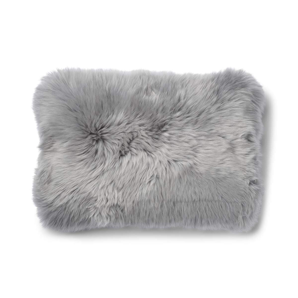 Classic Collection | Ullkudde | Lång lugg | 52x52 cm | 34x52 cm Svensk: Grå / Ljusgrå