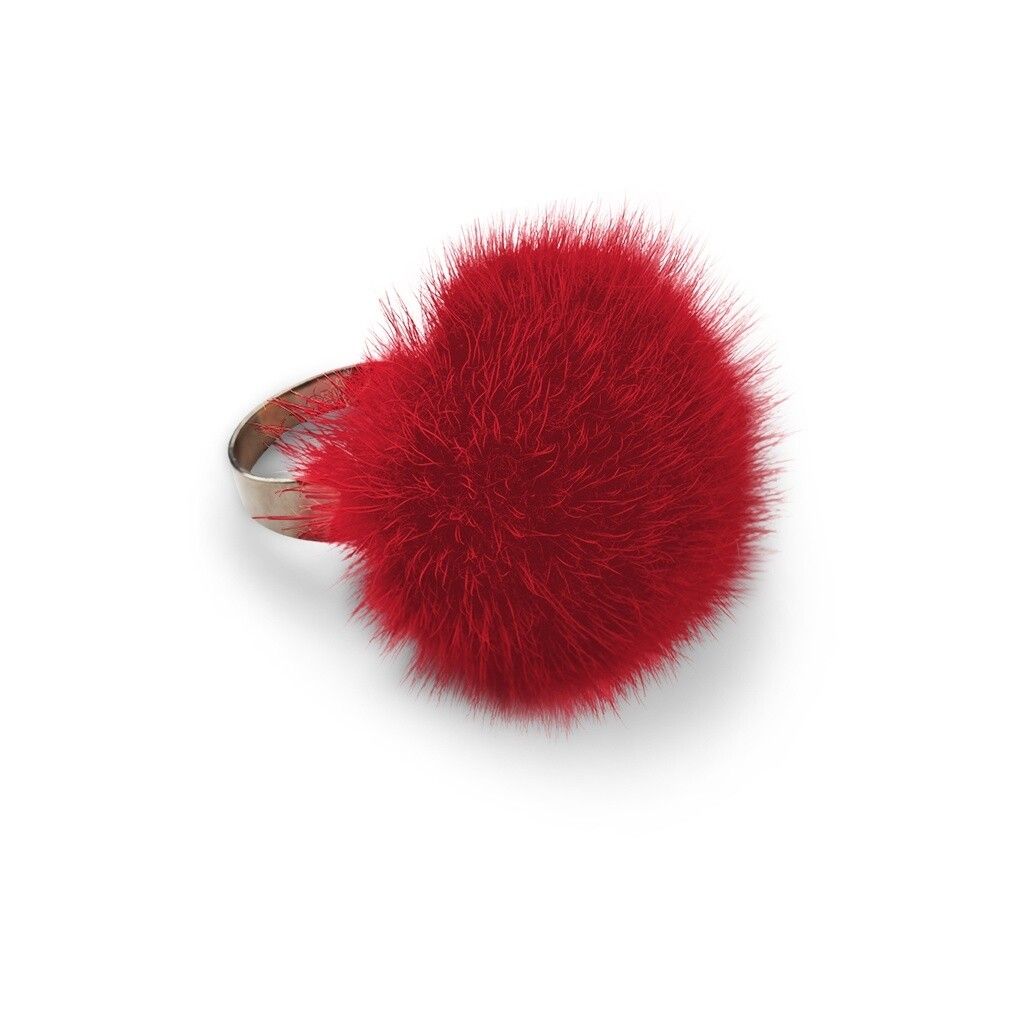 Pompon ring Orange Röd