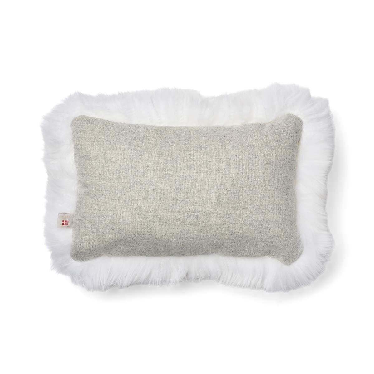 Classic Collection | Ullkudde | Lång lugg | 52x52 cm | 34x52 cm Silver / Vit