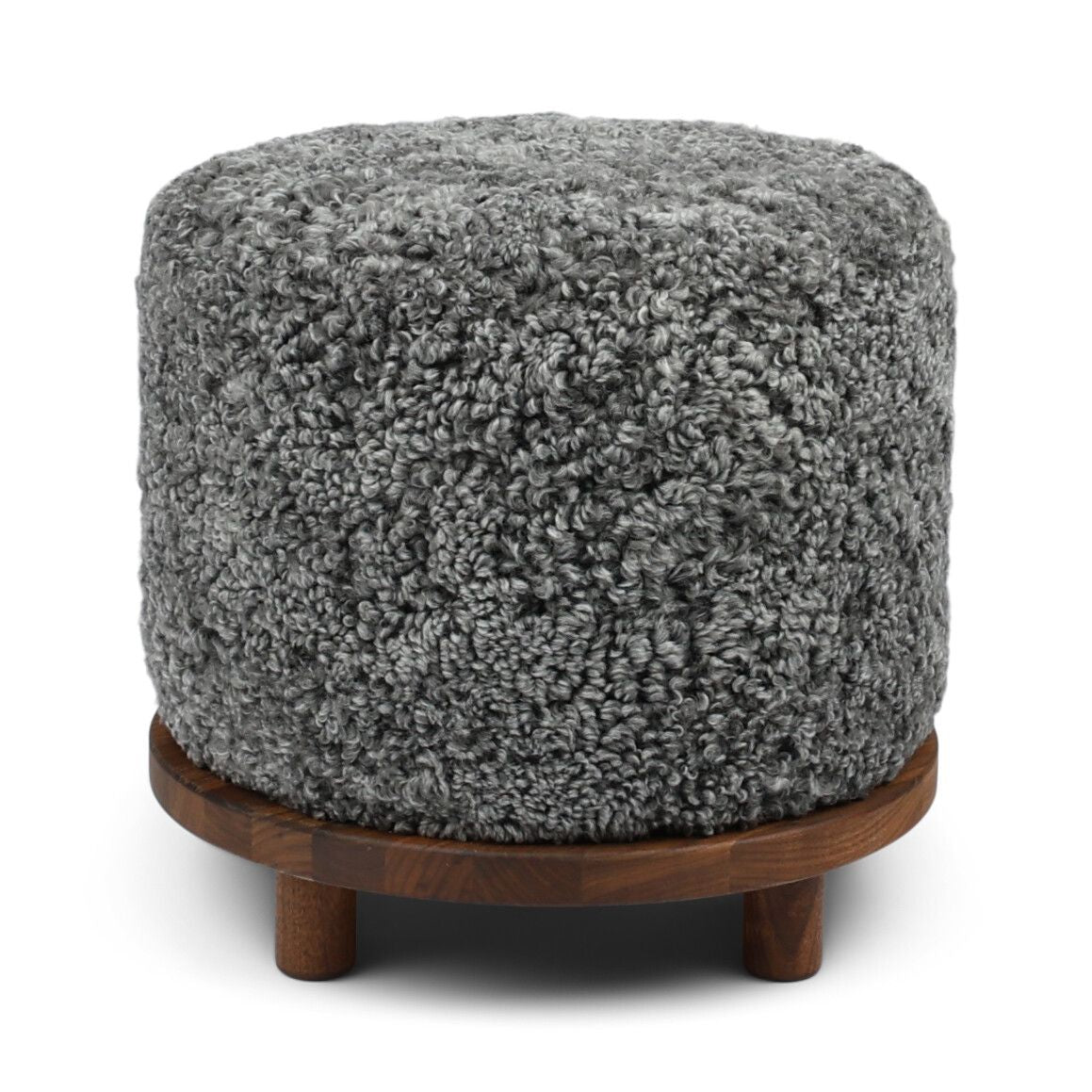 Simon pouf | Kort lugg | D46xH42 cm Grå