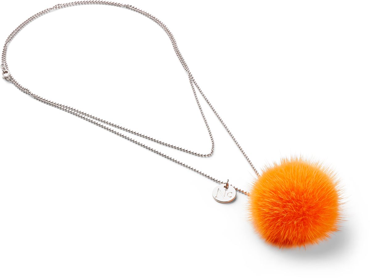 Pom Pom Halsband Orange Röd