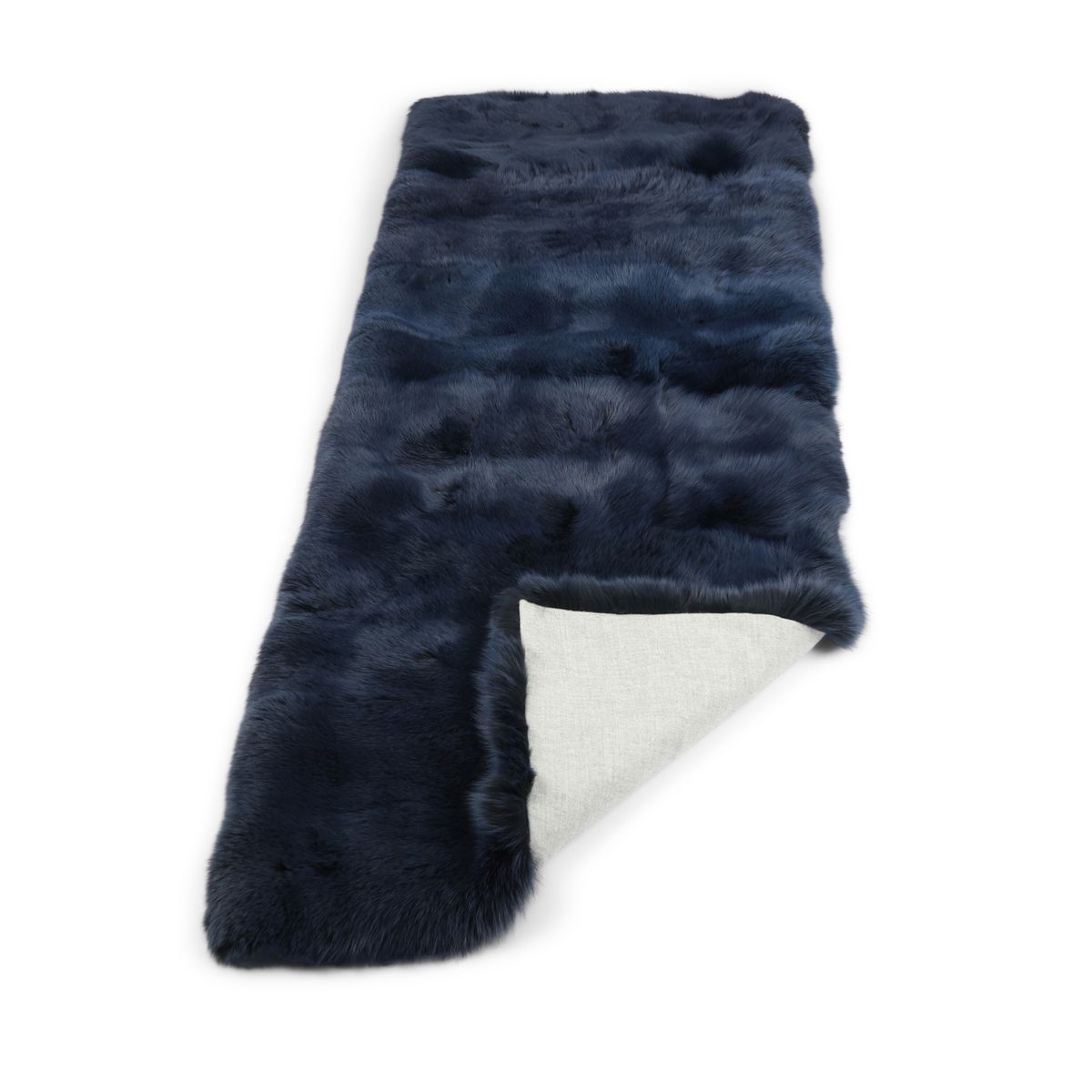 Premium rävpläd | Baksida i kashmir | Blå Indigo | 210x76 cm