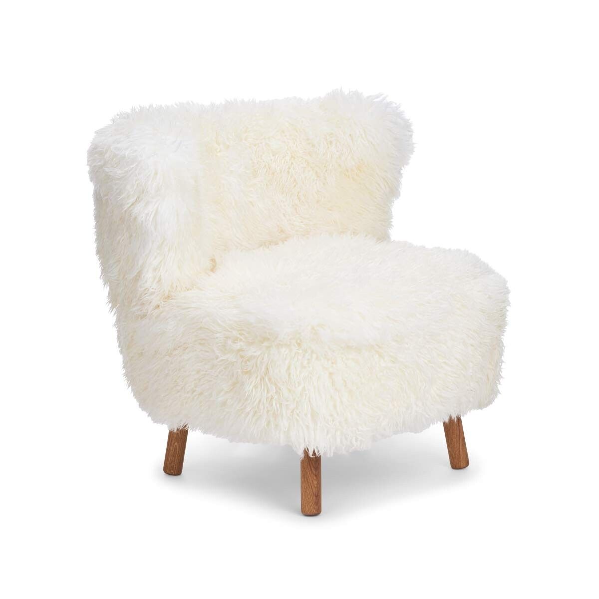 Emil Lounge Chair | Lång ull Snövit