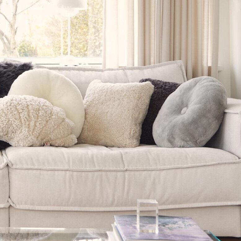 Mockasin Fårskinn Kudde Kastanj