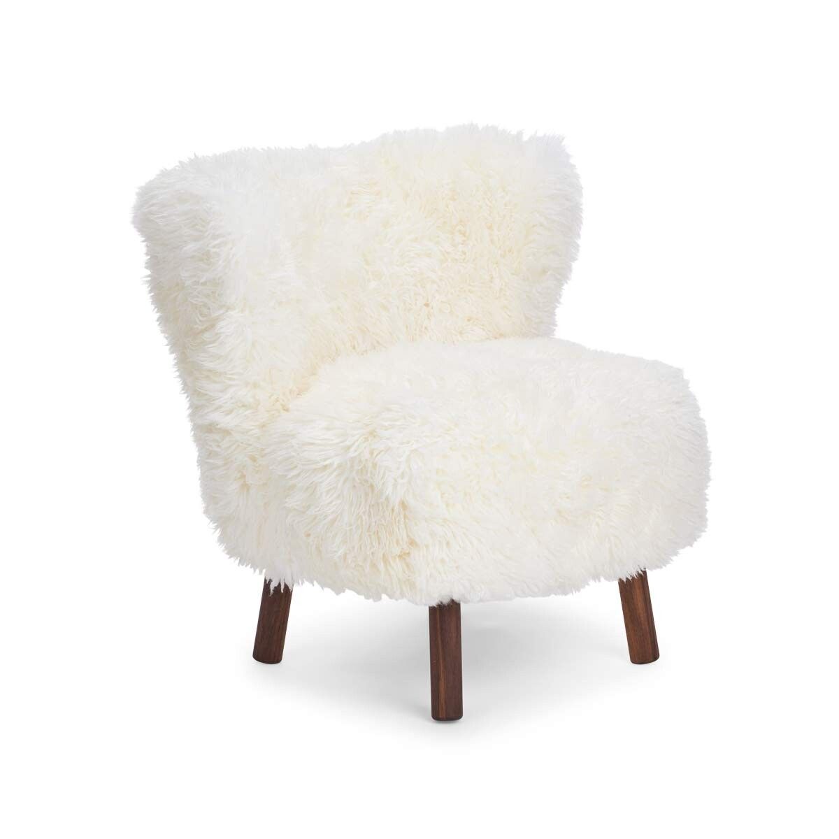 Emily Lounge Chair | Lång ull Snövit