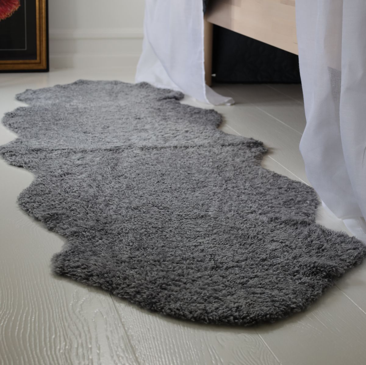 Fårskinn | Kort lugg | Nya Zeeland | 180x60 cm Koksgrå