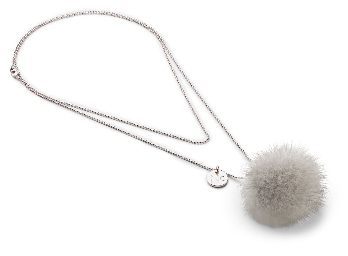 Pom Pom Halsband Ljus safir