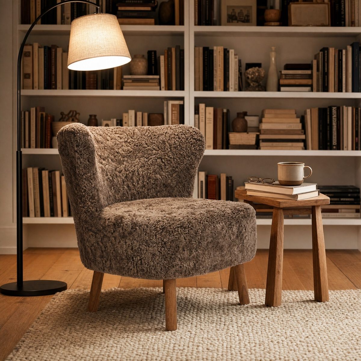 Emil Lounge Chair | Kort lugg Koksgrå