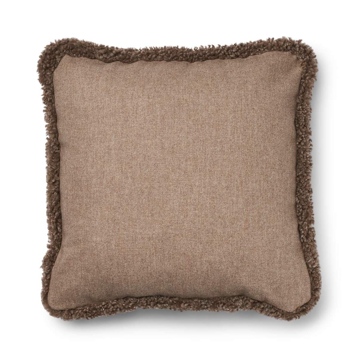 Classic Kort Lugg Fårskinn Kudde Beige/Taupe