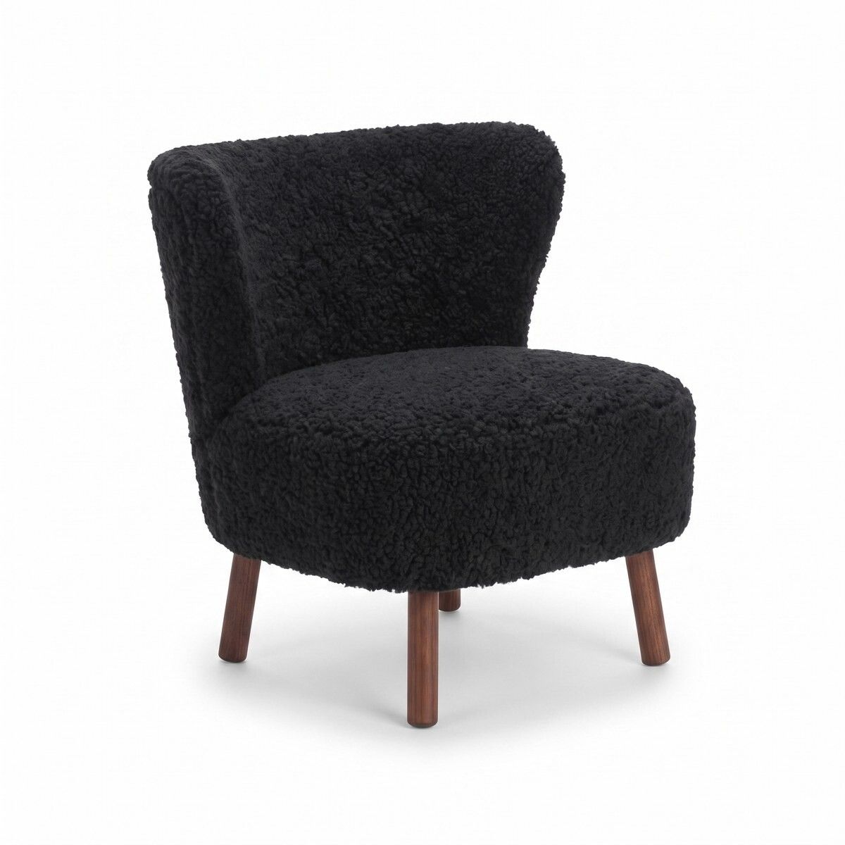Emil Lounge Chair | Kort lugg Svart