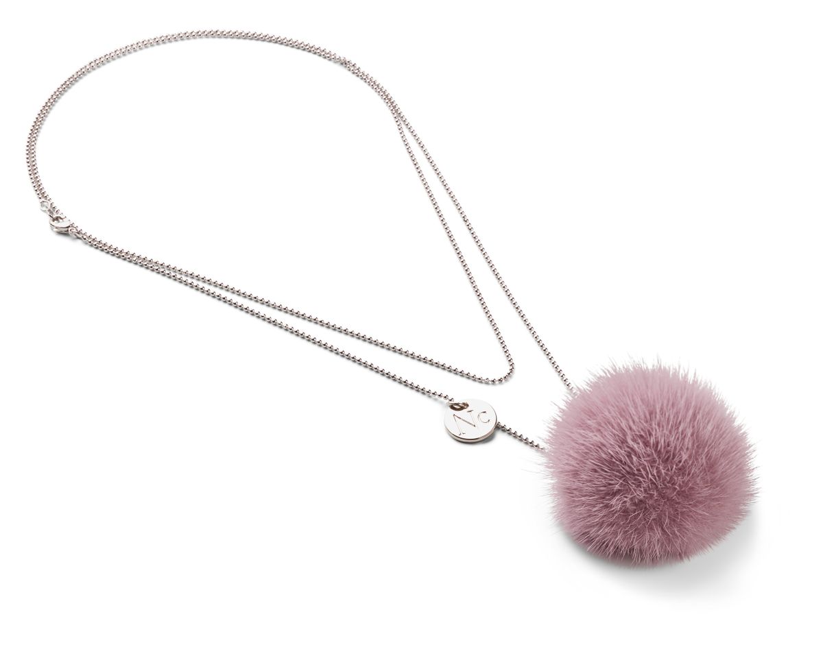 Pom Pom Halsband Ljus Lila